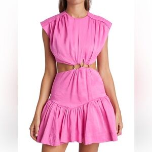 AJE Le Mempris Cut Out Ring Flip Mini Dress